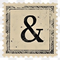 PNG Vintage Alphabet ampersand sign postage stamp