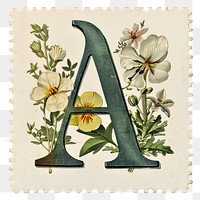 PNG Vintage alphabet A postage stamp.