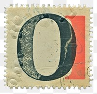 PNG Vintage alphabet O postage stamp.