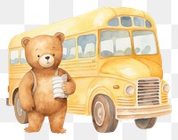 PNG  Teddy bear bus vehicle toy.