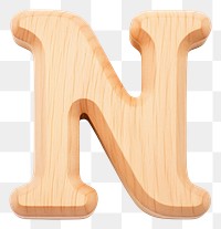 PNG Letter N wood alphabet font.