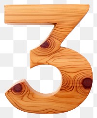 PNG Letter 3 number wood font.