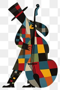 PNG Jazz musician of different playing musical instrument and singing cello art representation.