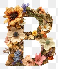 PNG Alphabet B font flower art wreath