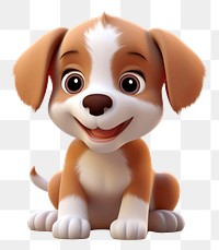 PNG Cute baby dog background figurine cartoon mammal.
