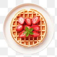 PNG Strawberry waffle plate food confectionery.