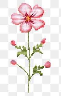 Cross stitch flower embroidery blossom plant.
