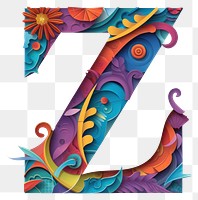 PNG Letter Z art alphabet shape.