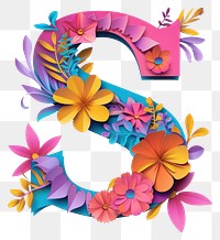 PNG Letter S art flower shape.