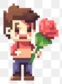 PNG Boy holding rose bouquet graphics art representation.