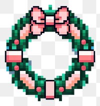 PNG Christmas wreath pixel shape celebration accessories.