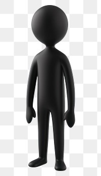 PNG Person silhouette figurine black.