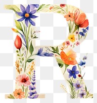 PNG Flower text art alphabet.