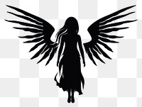 PNG Angel silhouette black white.