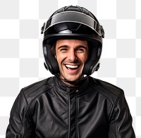 PNG Wearing motocycle helmet smiling portrait jacket adult.