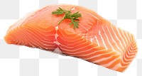PNG Raw salmon fillet steak seafood white background vegetable.