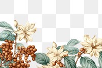 PNG Vintage drawing of coffee backgrounds pattern flower.