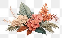 PNG Vintage drawing of flowers sketch painting pattern