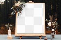 Easel stand png mockup, transparent design