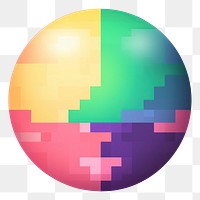 PNG Ball pixel sphere shape technology.