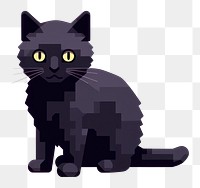PNG Black cat pixel animal mammal pet.