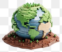 PNG Earth brick toy sphere planet globe.