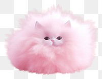 PNG 3d render of cat mammal animal pink.