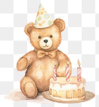 PNG  Teddy bear cake birthday dessert.