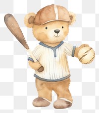 PNG  Teddy bear baseball sports toy.