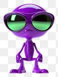 PNG A aliens purple sunglasses cartoon.