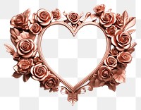 PNG Valentines rose gold frame jewelry flower white background.