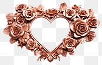 PNG Valentines rose gold frame jewelry flower white background.