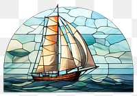 Mosaic tiles of ship sailboat vehicle art.