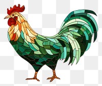 Mosaic tiles of hen chicken poultry animal.