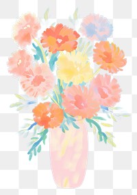 PNG  Bouquet painting art flower.