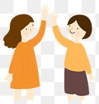 PNG High five of women hand kid white background.