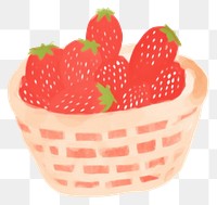 PNG Strawberries in basket strawberry dessert fruit.