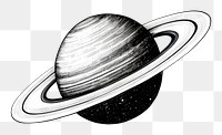 PNG Saturn drawing space monochrome.