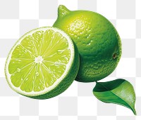 PNG A lime isolated on clear pale solid white background fruit plant food.