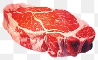 PNG A steak isolated on clear pale solid white background meat beef food.