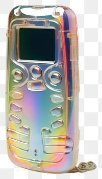 PNG An full body iridescence smartphone isolated on clear pale solid white background electronics technology telephone.