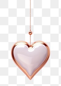 PNG 3d render of cloud and heart jewelry pendant locket.