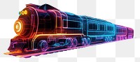 PNG  Neon train wireframe light locomotive vehicle.