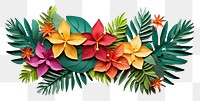 PNG Tropical plant floral border flower paper leaf.