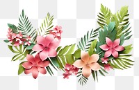 PNG Tropical plants floral border flower leaf art.