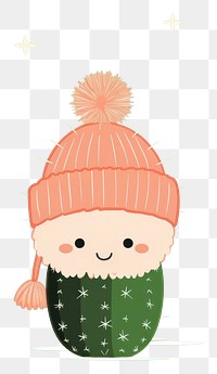 PNG Cactus winter cute representation.