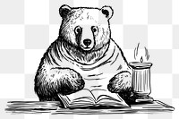 PNG A book bear drawing sketch.