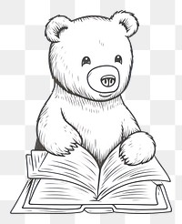PNG A book bear drawing sketch.