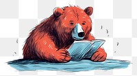 PNG A book bear wildlife reading.