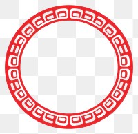 PNG Chinese circle frame logo red pattern.